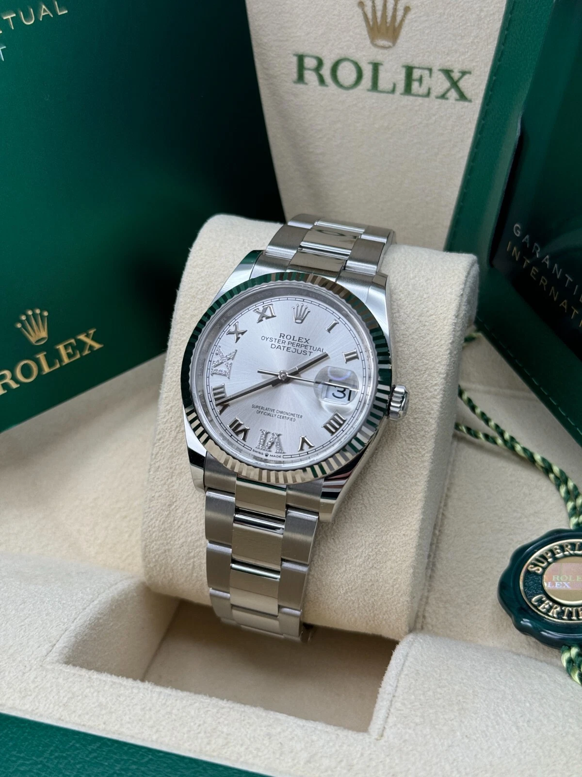 Rolex Datejust 36mm 126234 White Roman Dial Oyster Stainless Steel Mens - Image 13