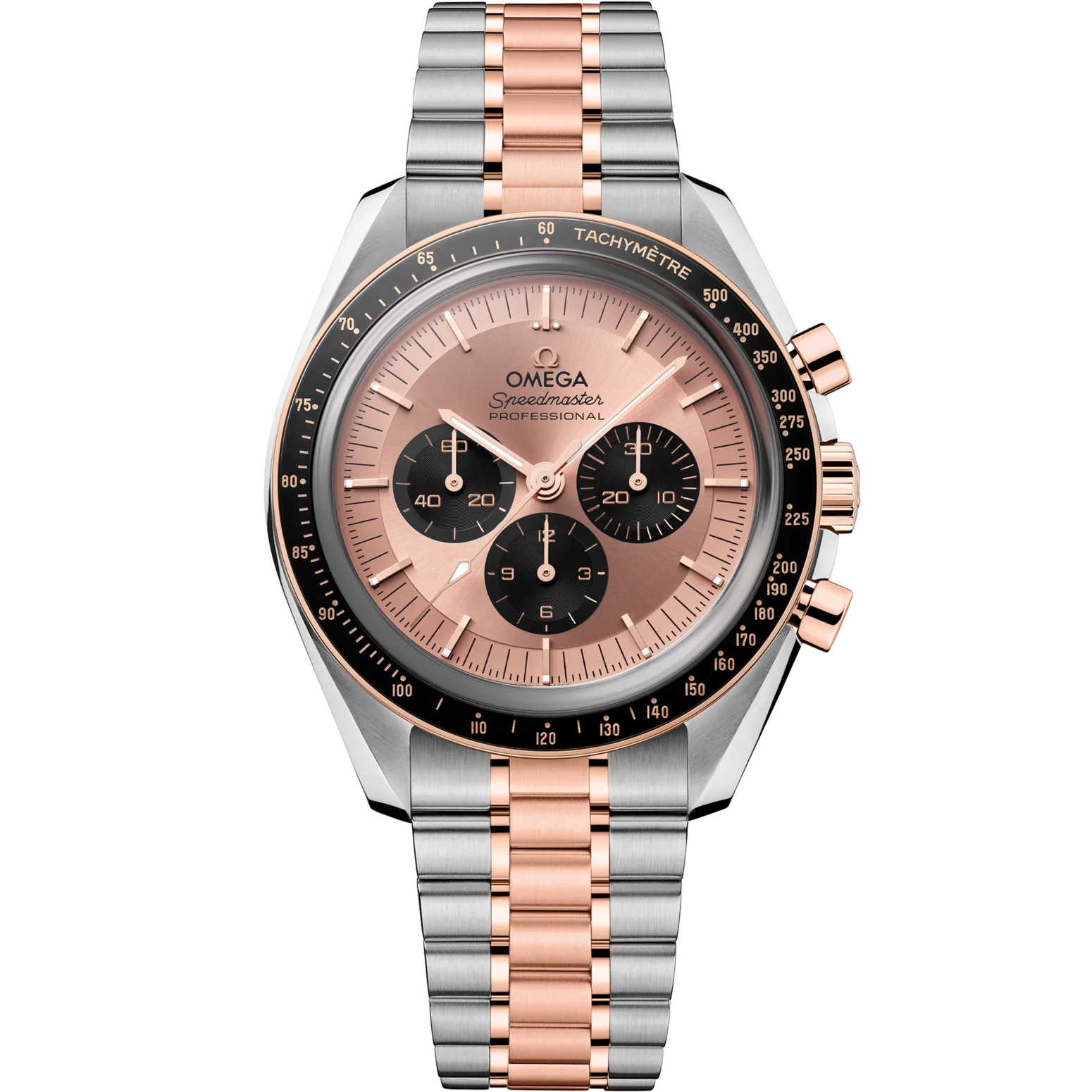 Omega Speedmaster Moonwatch Professional 42 mm Pink Dial Stainless Steel and Sedna™ 18k Rose Gold Bracelet 310.20.42.50.99.001