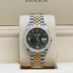 Rolex  Datejust 36mm 126283 Olive Green Dial Jubilee Bracelet Watch