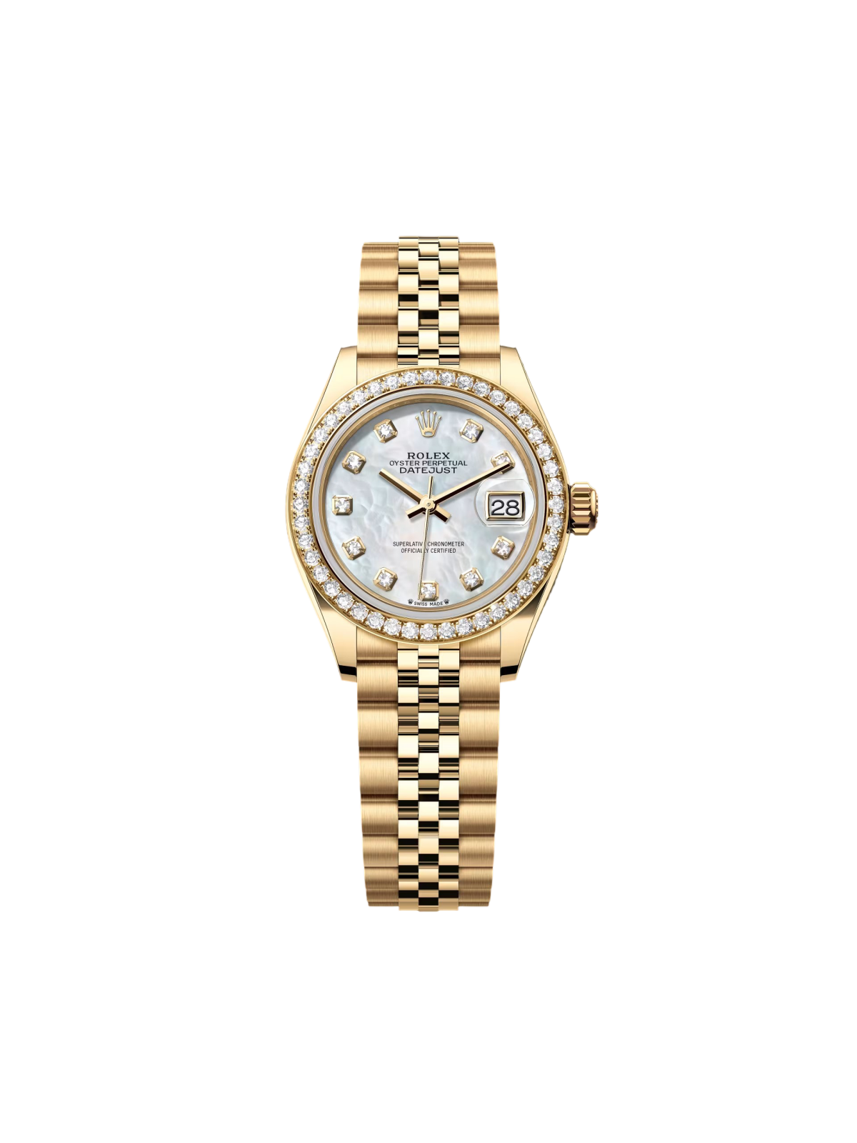 Rolex Lady-Datejust 28mm 279138RBR White Mother-of-Pearl Dial President Bracelet Watch - Image 2