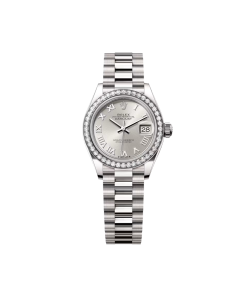 Rolex Lady-Datejust 28mm 279139RBR-0007 Silver Roman Dial White Gold Bracelet