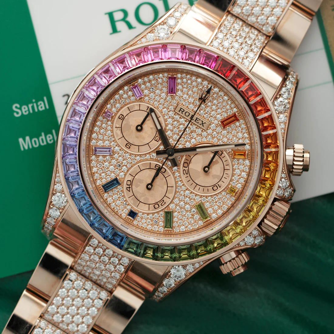 Rolex Cosmograph Everose Daytona Factory Diamond Rainbow Edition 40mm 116595RBOW - Image 9