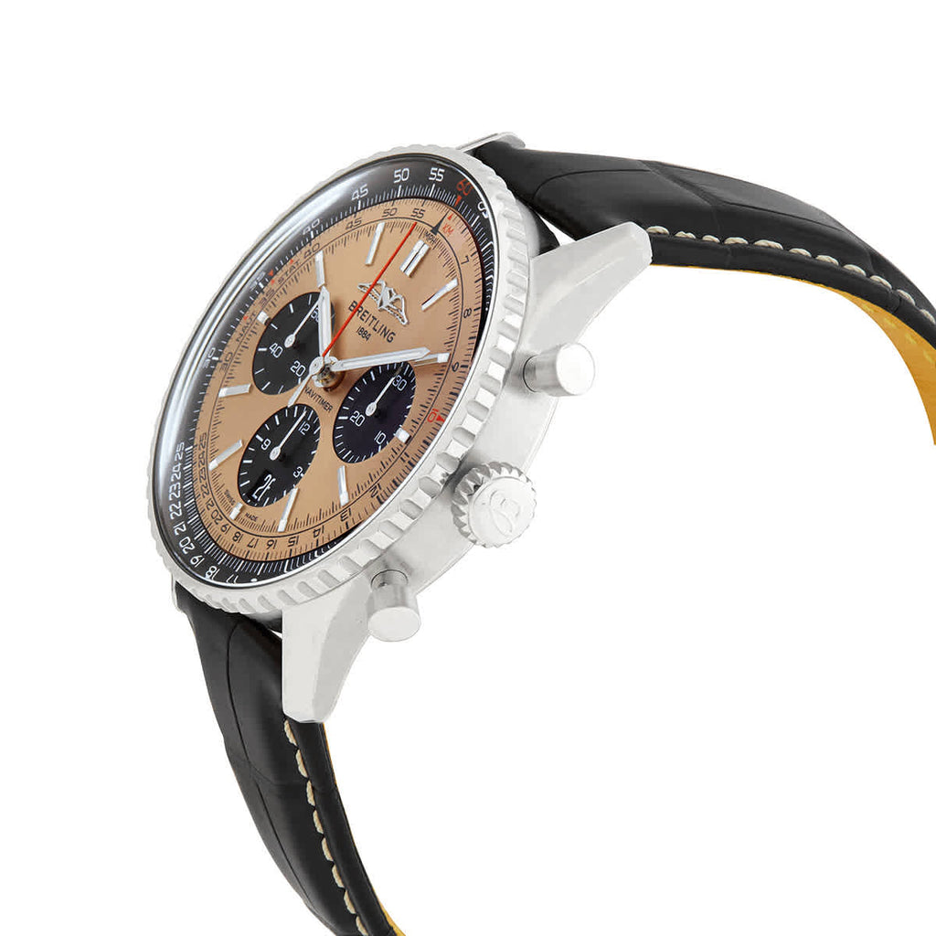 Breitling Navitimer B01 Chronograph 46 Brown Dial Black Leather Strap Watch For Men - AB0138241K1P1 - Image 5