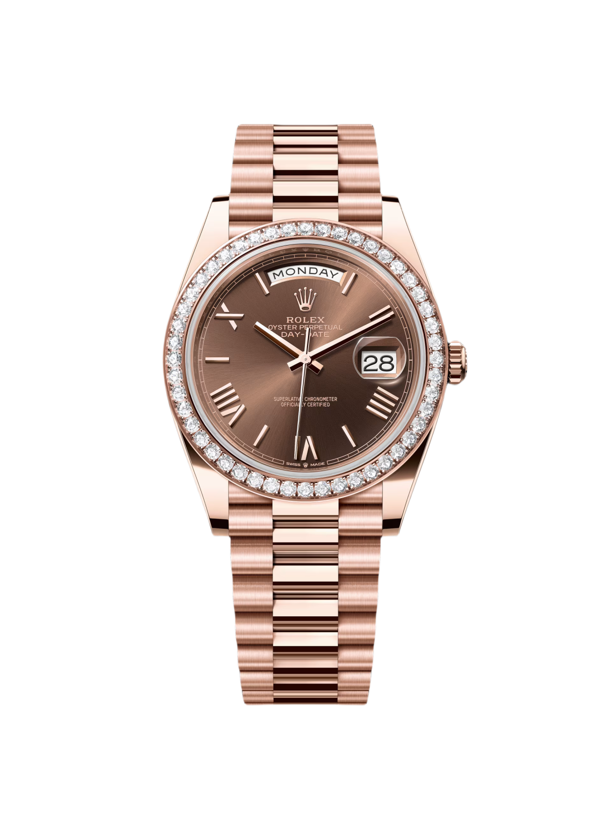 Rolex Day-Date 40mm Chocolate Roman Dial 228345rbr-0009