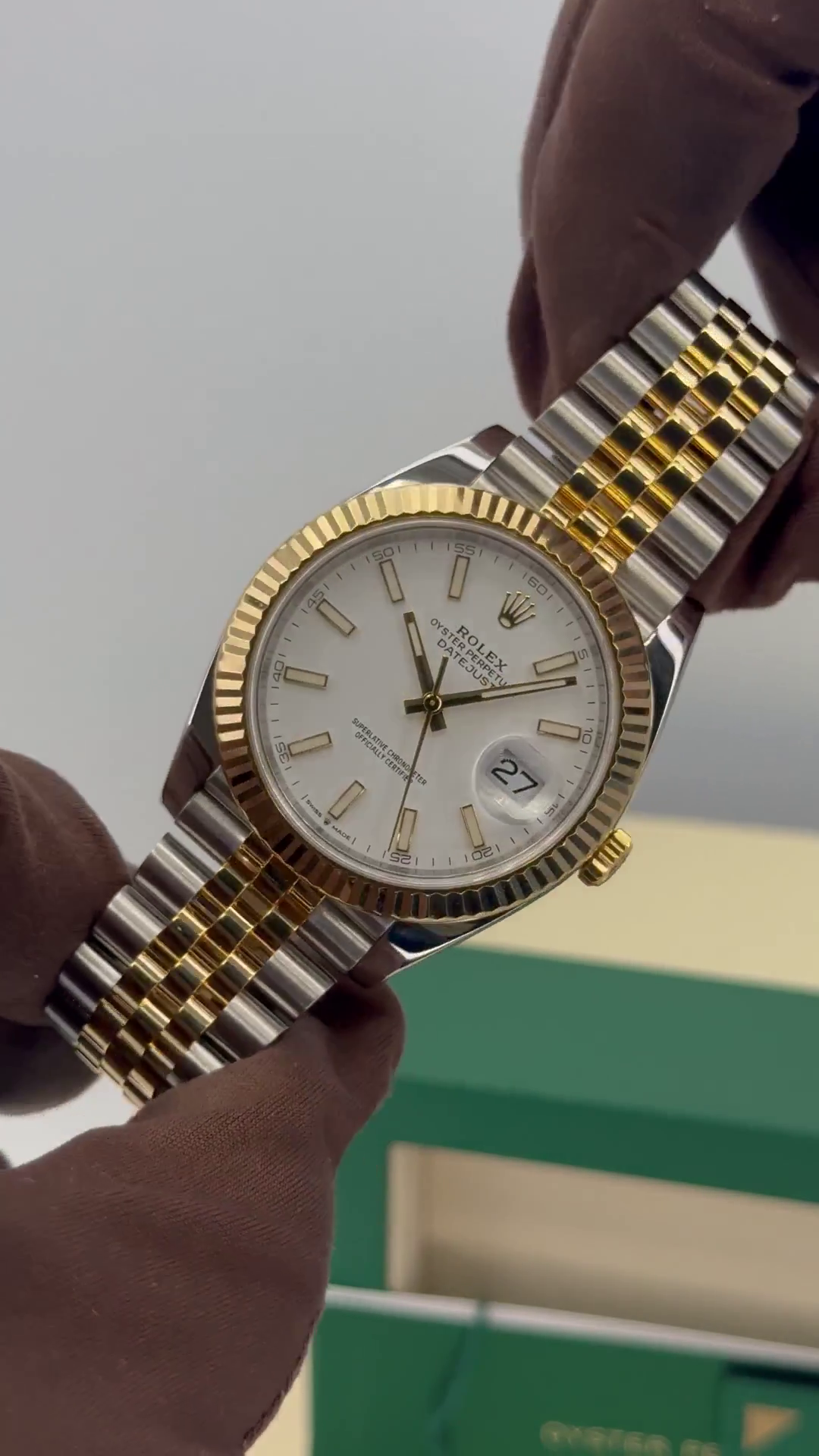 Rolex Datejust 41mm 126333 White Index Oyster Steel and Yellow Gold Mens Watch - Image 13