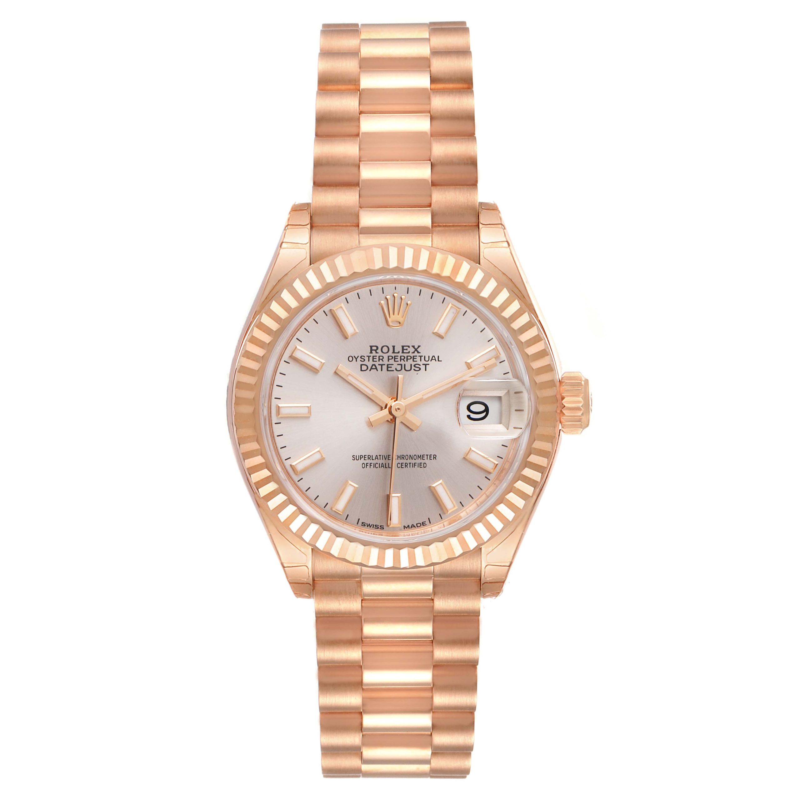 Rolex Lady-Datejust 28mm 279175 Rose Dial President Everose Gold - Image 3