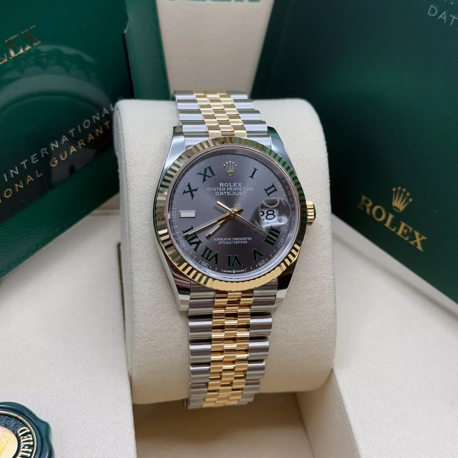 Rolex Datejust 36mm 126233 Wimbledon Slate Dial Oyster Bracelet Watch - Image 4