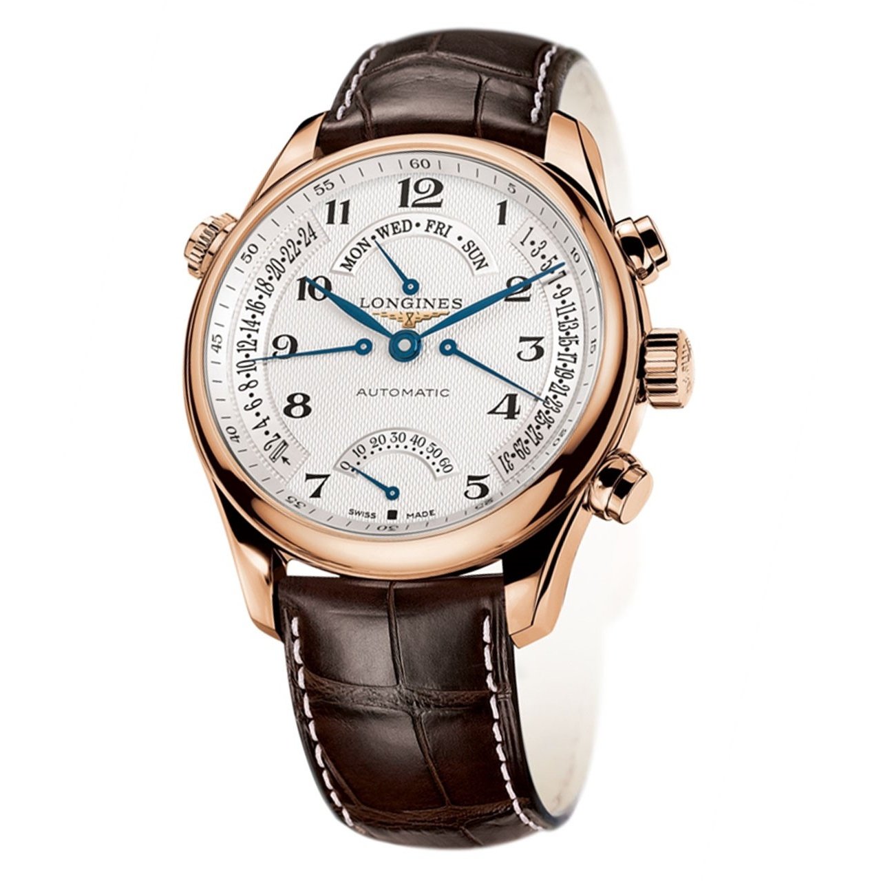 Longines Men's L27158783 Master Collection 18kt Rose Gold Automatic Brown Leather Watch