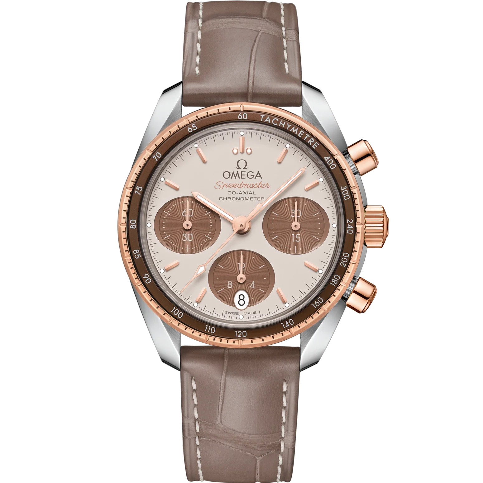 Omega Speedmaster 38 Brown Dial 38mm Stainless Steel Sedna™18k Rose Gold Strap 324.23.38.50.02.002