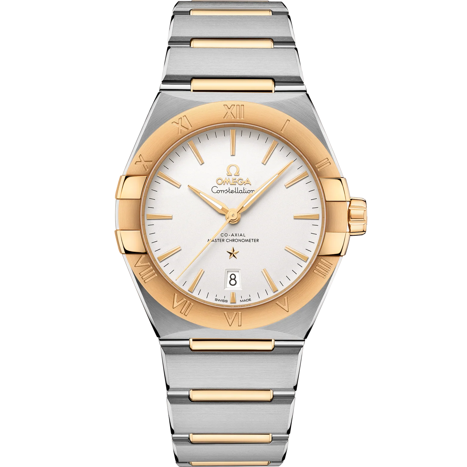 Omega Constellation Gents' Selection 39mm Silver Dial Stainless Steel and Sedna™ 18k Yellow Gold Bracelet 131.20.39.20.02.002