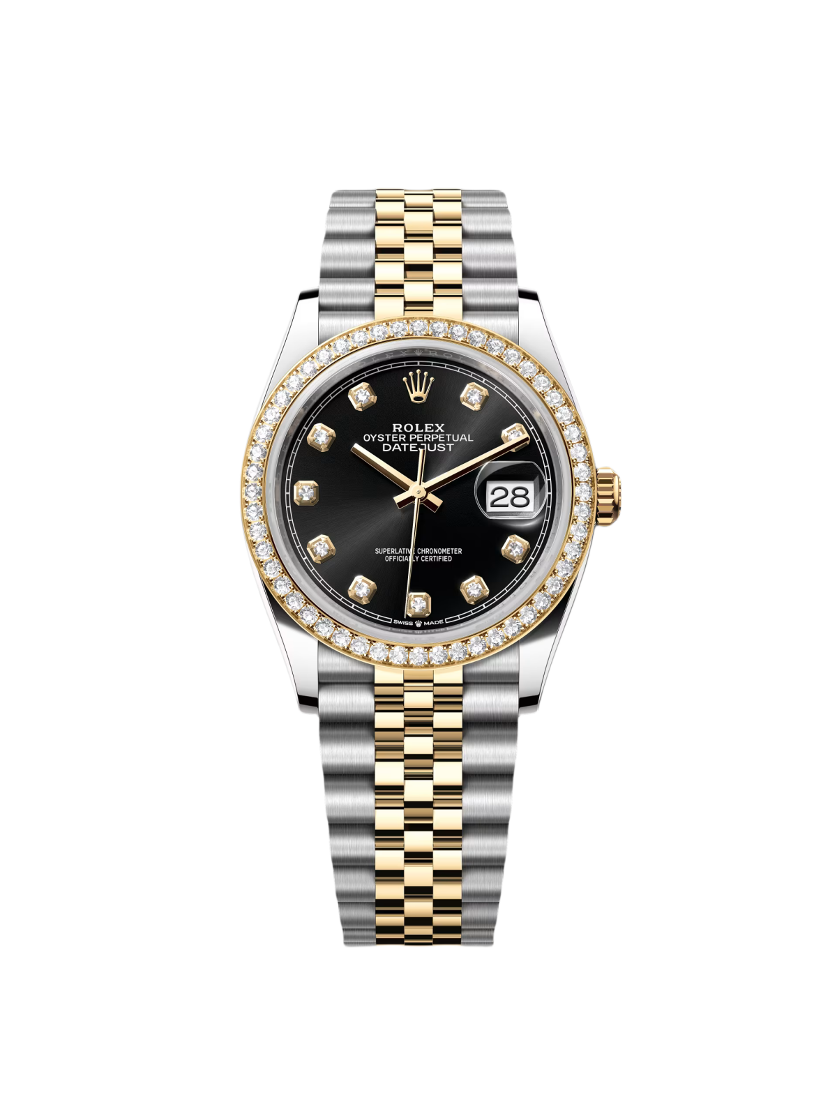 Rolex Datejust 36mm 126283 Bright Black Dial Oyster Bracelet Watch - Image 2