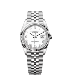 Rolex  Datejust 36mm 126234 White Roman Dial Oyster Stainless Steel Mens