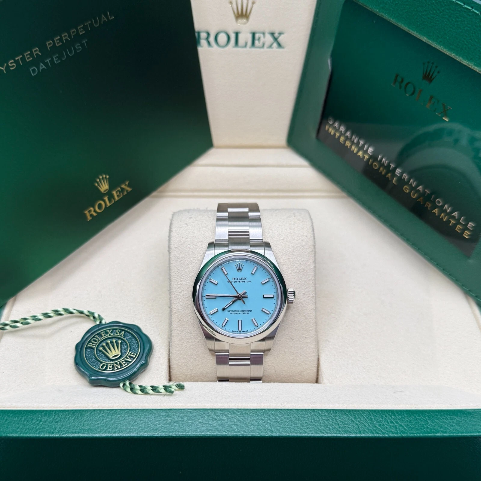 Rolex Oyster Perpetual 31mm 277200-0007 Turquoise Dial Oyster Bracelet Watch - Image 9