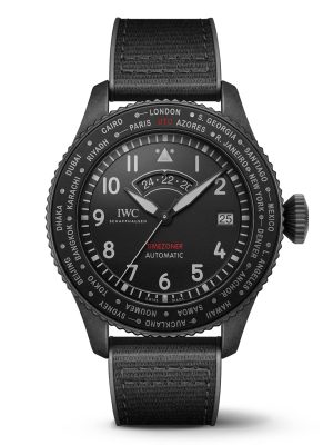 IWC Pilot's Timezoner Top Gun Ceratanium 46mm Mens Watch Black IW395505