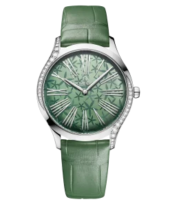 Omega De Ville Trésor quartz green dial green leather strap 36mm 428.18.36.60.10.002