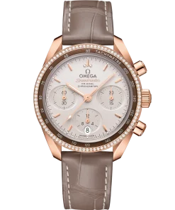 Omega Speedmaster 38 Silver Dial with Diamonds 38mm Sedna™18k Rose Gold Strap 324.68.38.50.02.003