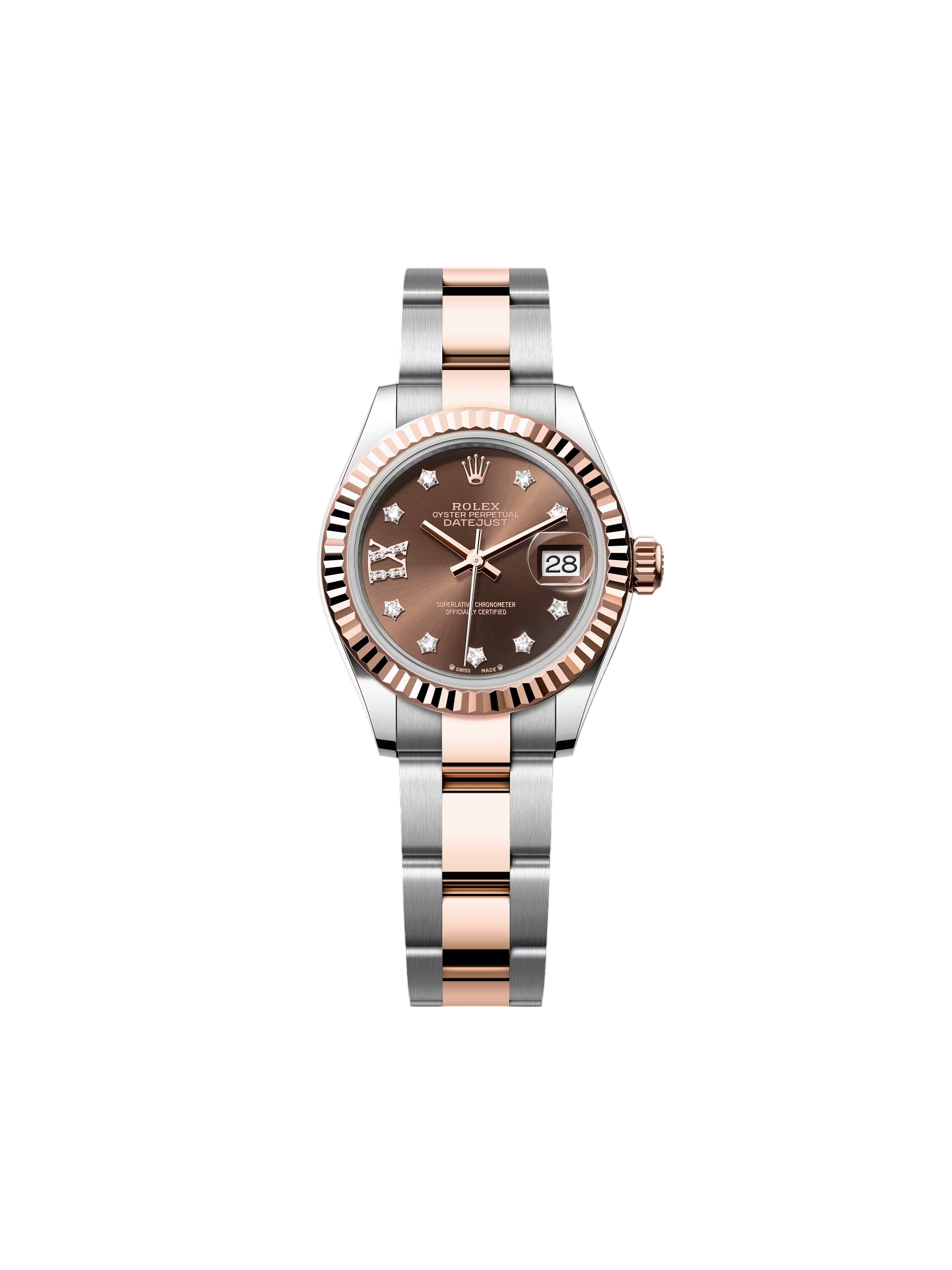 Rolex Lady-Datejust 28mm 279171 Chocolate Diamond Set Oyster Stainless Steel and Rose Gold - Image 2