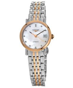 Longines Women's L43095877 Elegant Two-Tone Stainless Steel with 18kt Rose Gold Links Watch