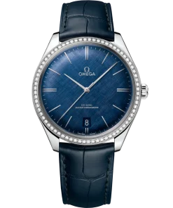 Omega De Ville Trésor 40mm Blue Dial with Diamonds Stainless Steel Strap 435.18.40.21.03.001