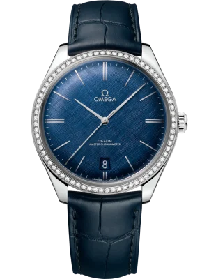 Omega De Ville Trésor 40mm Blue Dial with Diamonds Stainless Steel Strap 435.18.40.21.03.001