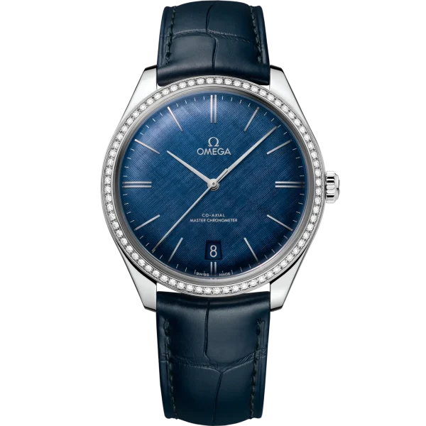 Omega De Ville Trésor 40mm Blue Dial with Diamonds Stainless Steel Strap 435.18.40.21.03.001