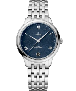 Omega De Ville Prestige 34 mm Blue Dial Stainless Steel Bracelet 434.10.34.20.03.002