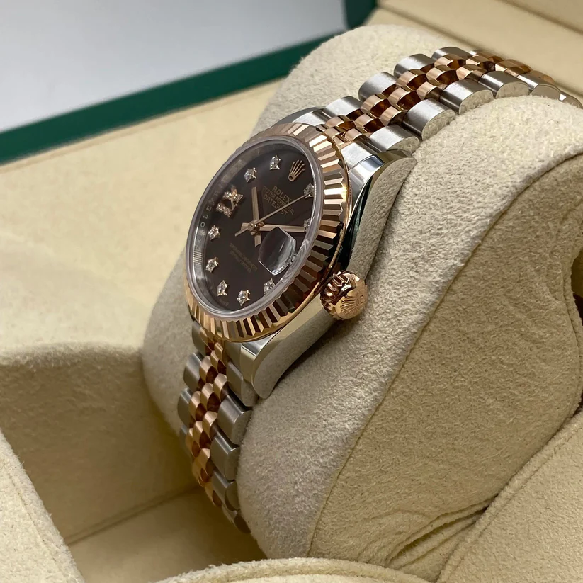 Rolex Lady-Datejust 28mm 279171 Chocolate Diamond Set Oyster Stainless Steel and Rose Gold - Image 6