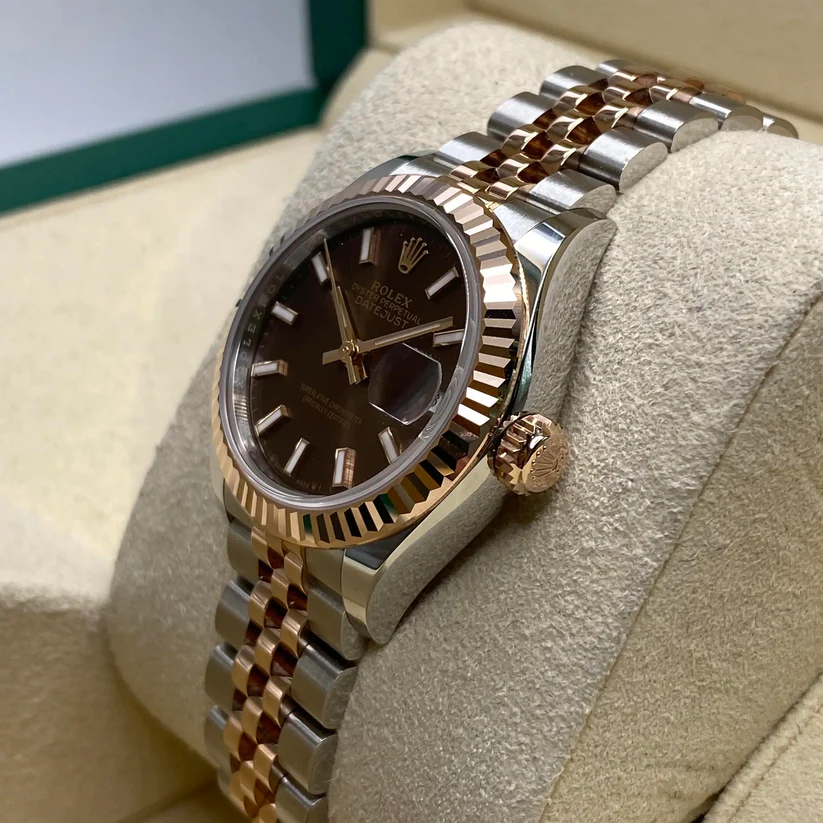 Rolex Lady-Datejust 28mm 279171 Chocolate Index Oyster Stainless Steel and Rose Gold - Image 11