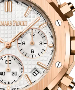 Alternative view of Audemars Piguet ROYAL OAK Pink Gold Silver-Toned Dial CHRONOGRAPH 41mm