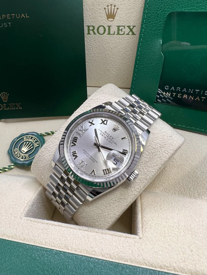 Rolex Datejust 36mm 126234 White Roman Dial Oyster Stainless Steel Mens - Image 5
