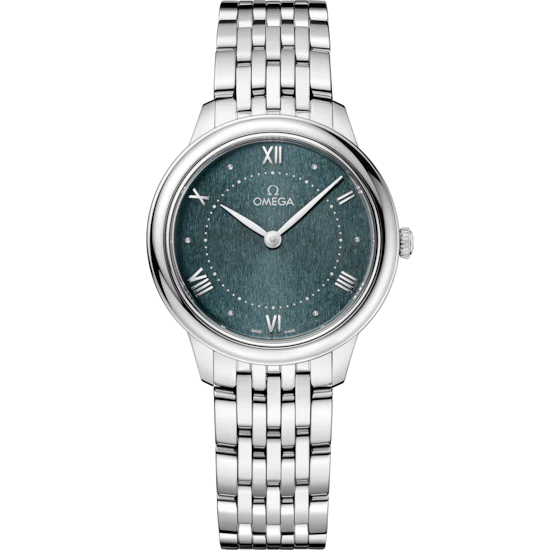 Omega De Ville Prestige 30 mm Green Dial Stainless Steel Bracelet 434.10.30.60.10.001