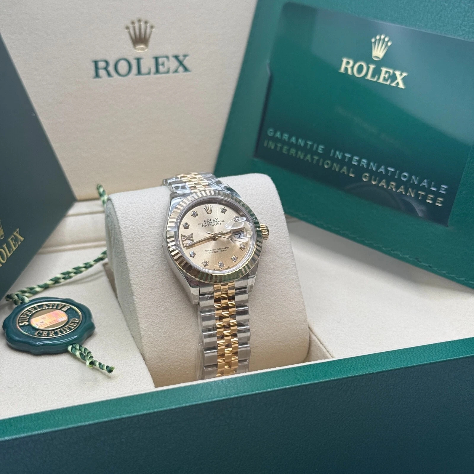 Rolex Lady-Datejust 28mm 279173 Champagne Diamond Dial Oyster Bracelet - Image 4