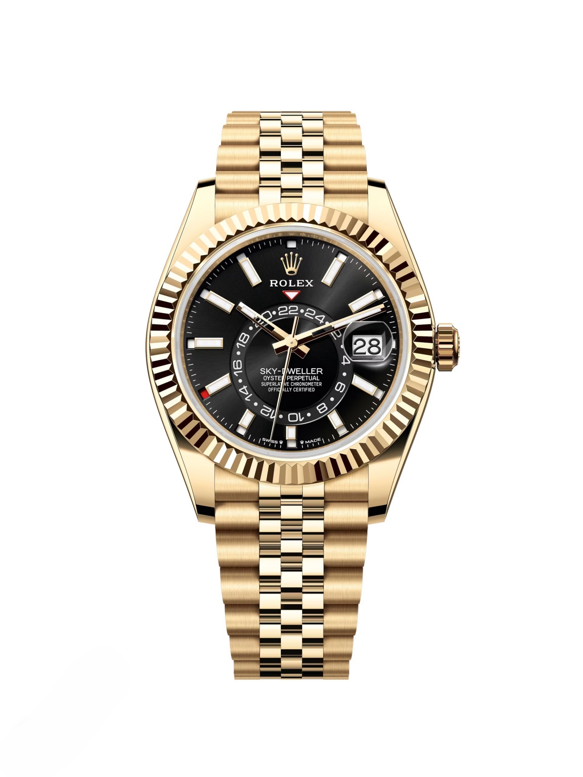 Rolex Sky-Dweller 42mm 336938-0005 Yellow Gold Black Dial Oyster