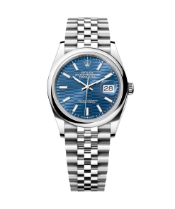 Alternative view of Rolex  Datejust 36mm 126200 Oyster Perpetual Blue Fluted Motif Dial Jubilee Stainless Steel