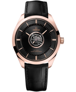 Omega De Ville Tourbillon 43mm Black Dial Sedna™ 18k Rose Gold and Canopus Gold™ Strap 529.53.43.22.01.001