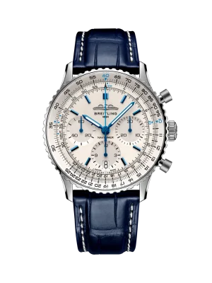 Breitling Navitimer B01 Chronograph 41 Silver Dial Blue Strap AB0139A71G1P1