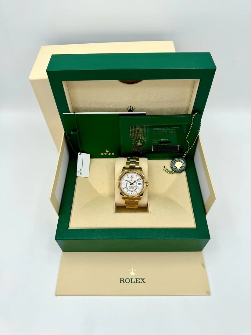Rolex Sky-Dweller 42mm 336938-0003 Yellow Gold White Dial - Image 8