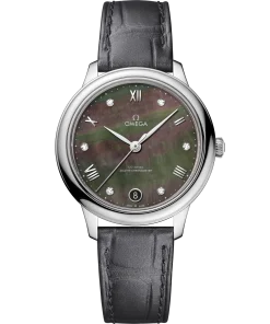 Omega De Ville Prestige 34 mm Grey Dial with Diamonds Stainless Steel Strap 434.13.34.20.57.001