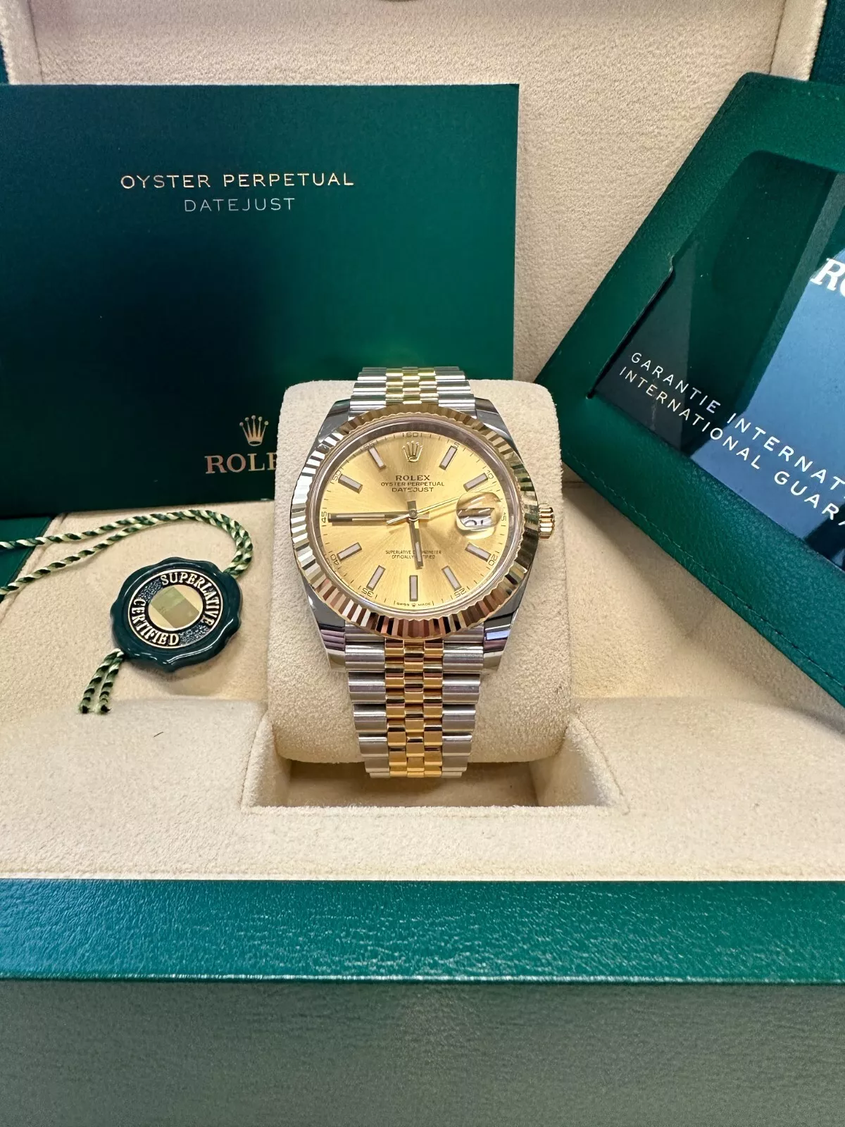 Rolex Datejust 41mm 126333 Champagne Index Jubilee Steel and Yellow Gold Mens Watch - Image 3