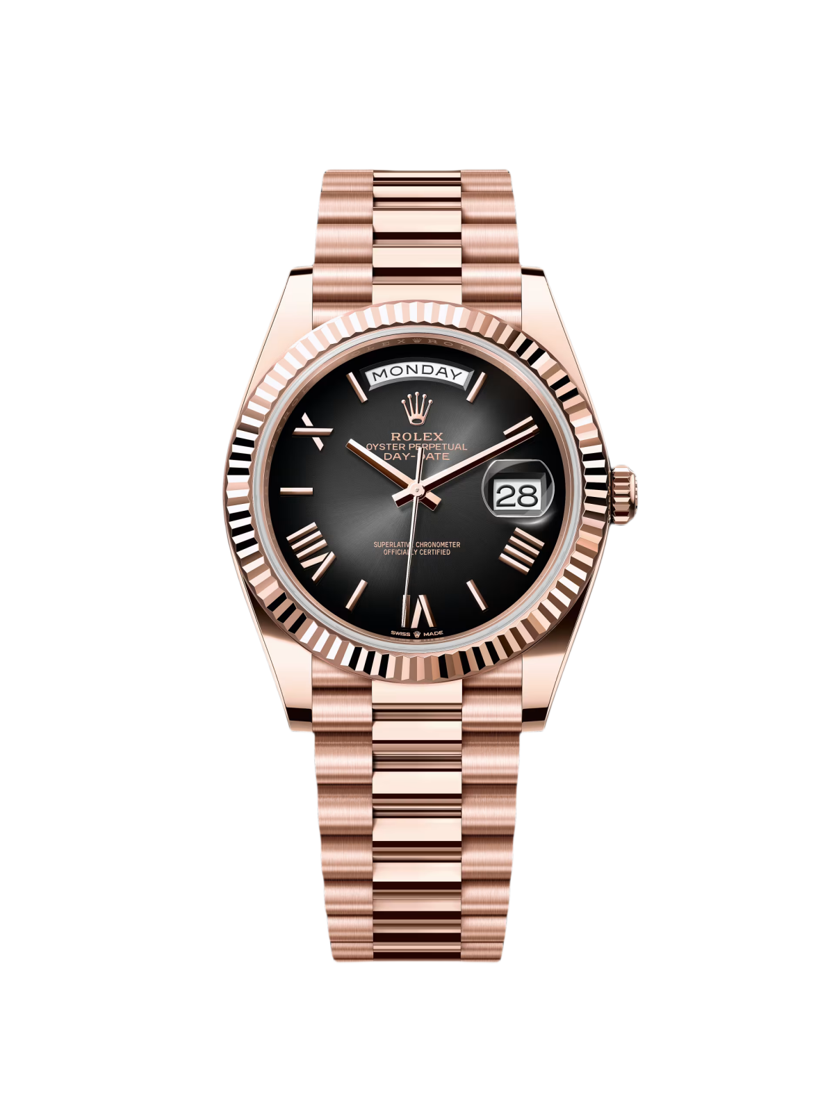 Rolex Day-Date "President" 40mm Everose Gold Slate Roman Ombre "Smoke" Dial - 228235