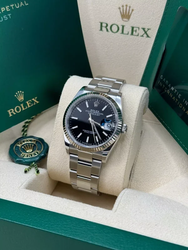 Rolex  Datejust 36mm 126234 Black Index Jubilee Stainless Steel Mens Watch