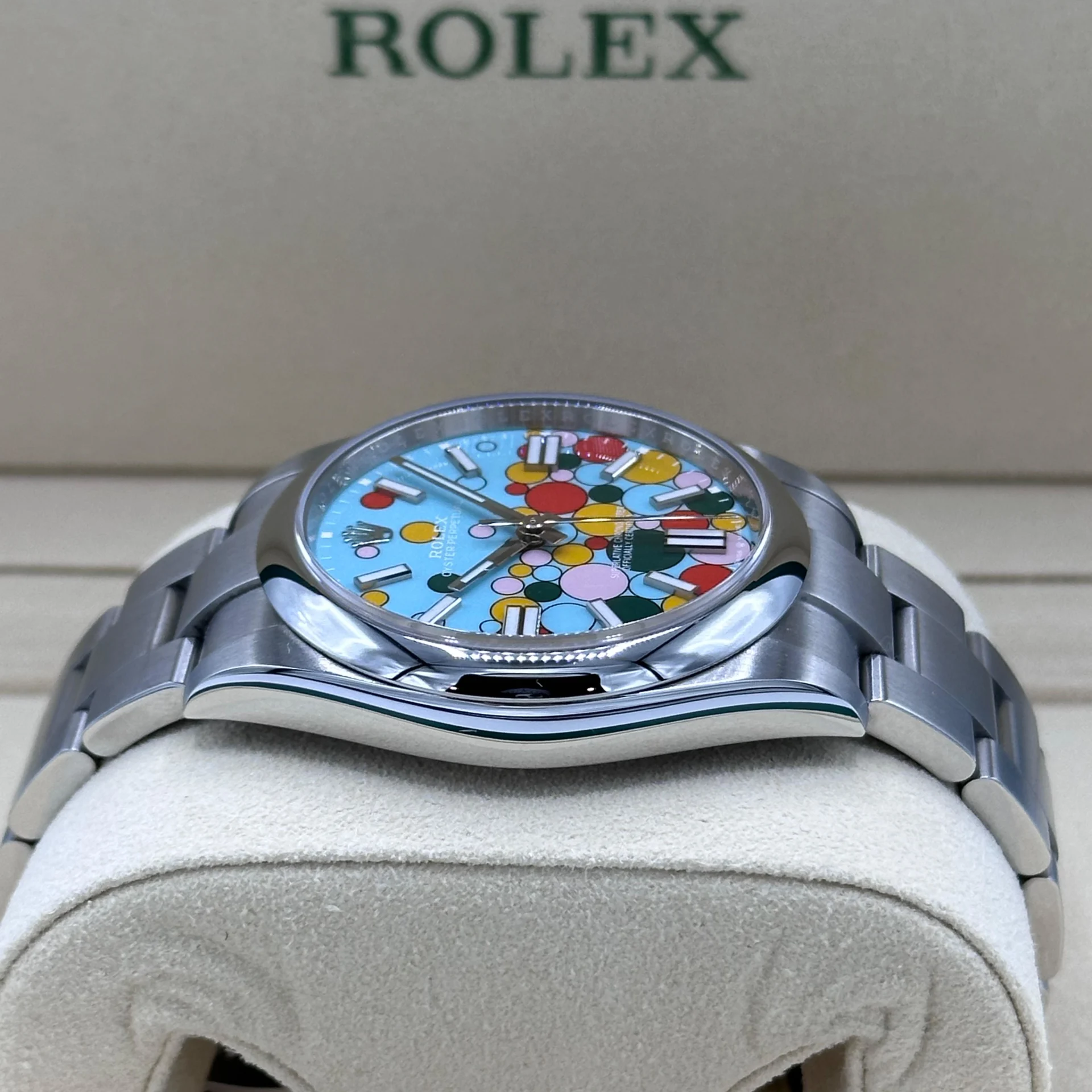 Rolex 124300-0008 Oyster Perpetual 41mm Turquoise blue Celebration Dial - Image 8