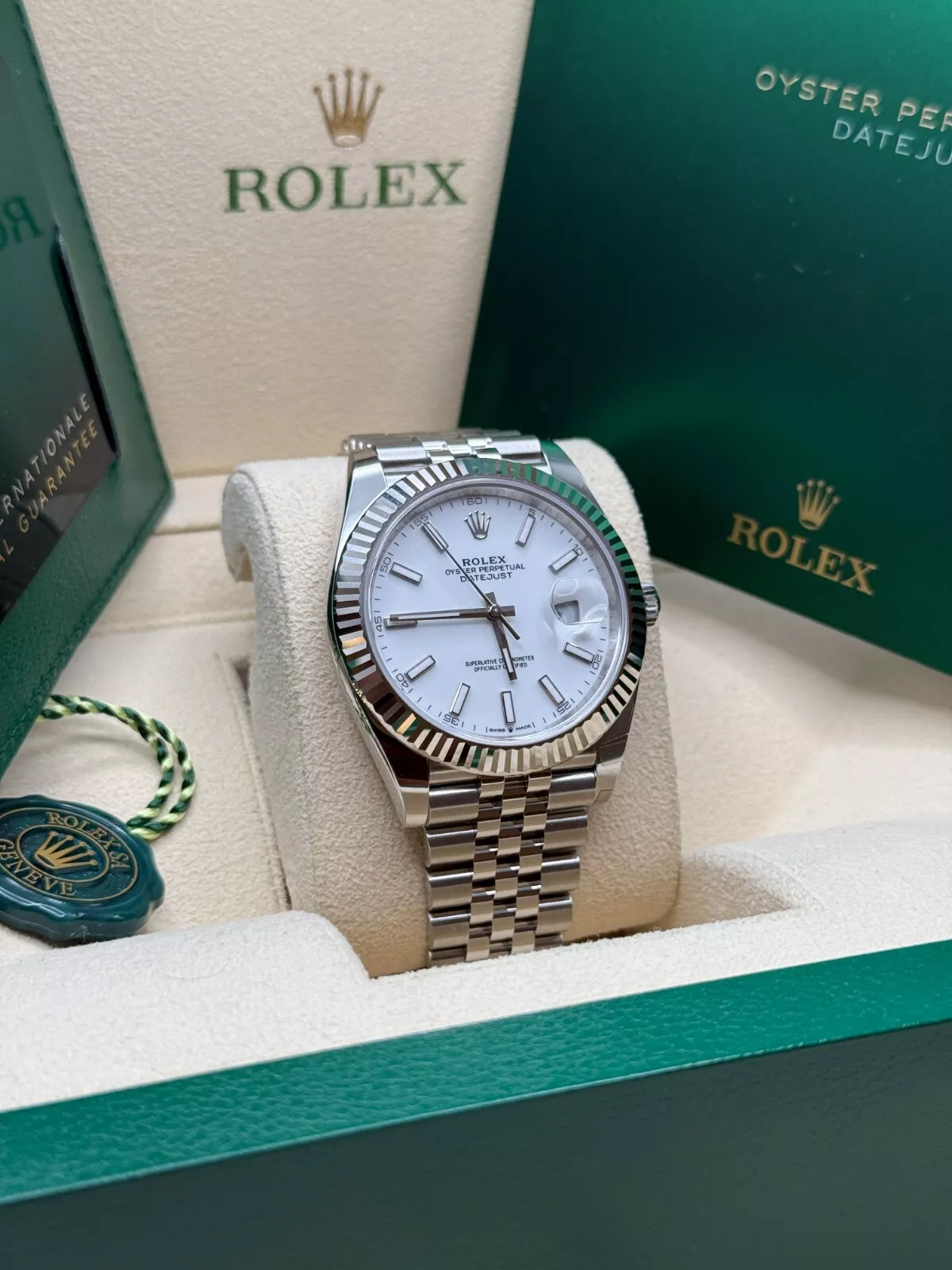 Rolex Datejust 41mm White Index Oyster Stainless Steel Men's Watch - 126334 - Image 4