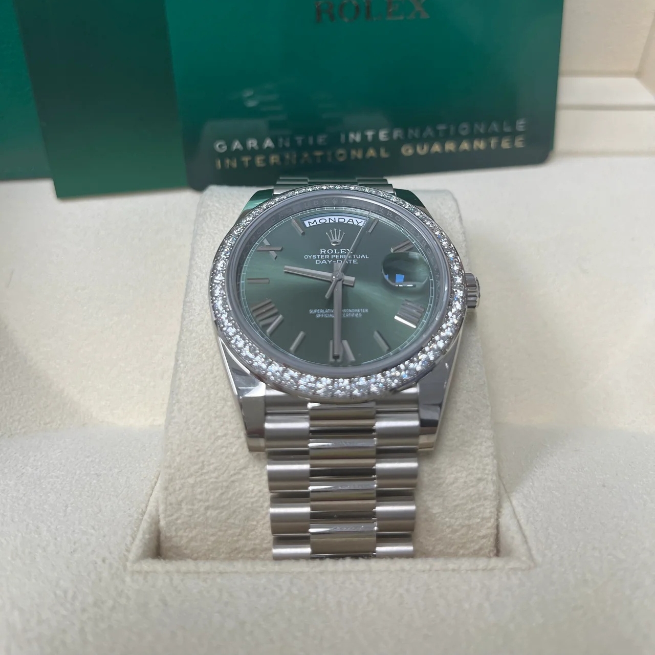 Rolex Day-Date 40mm 228349RBR-0030 Olive Green Dial President Bracelet - Image 3