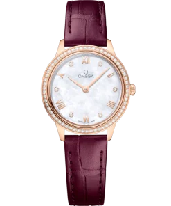 Omega De Ville Prestige 27.5mm White Dial Sedna 18k Rose Gold Strap 434.58.28.60.55.001