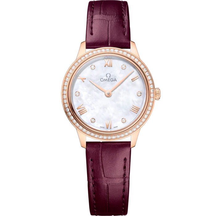 Omega De Ville Prestige 27.5mm White Dial Sedna 18k Rose Gold Strap 434.58.28.60.55.001