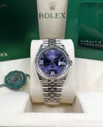 Rolex  Datejust 36mm 126234 Datejust Aubergine Purple Diamond Roman Oyster Stainless Steel
