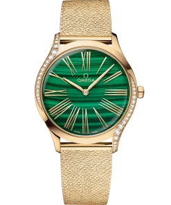 Omega De Ville Trésor 36mm Green Dial with Diamonds Moonshine™ 18k Rose Gold Bracelet 428.55.36.60.99.003