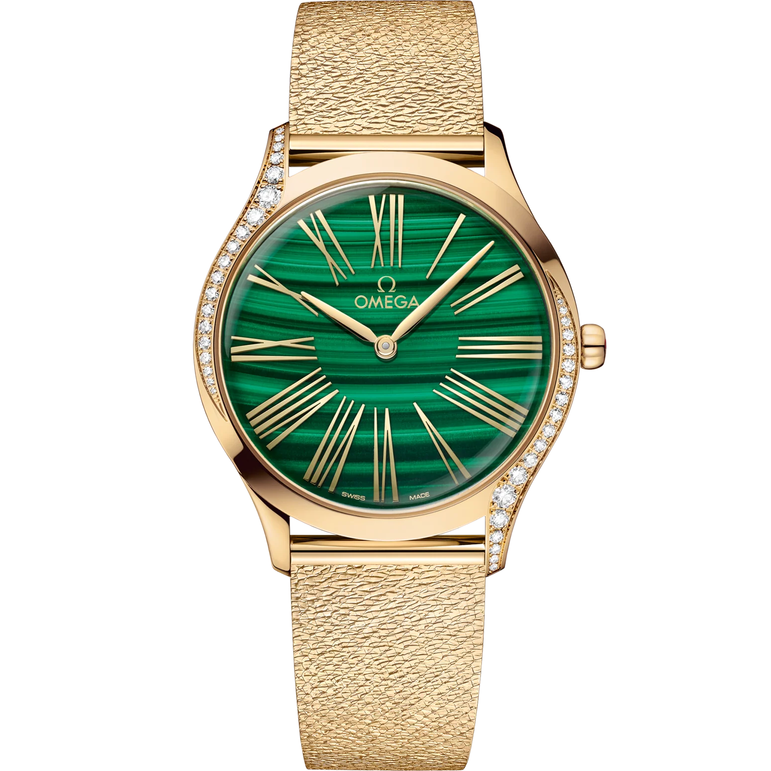 Omega De Ville Trésor 36mm Green Dial with Diamonds Moonshine™ 18k Rose Gold Bracelet 428.55.36.60.99.003