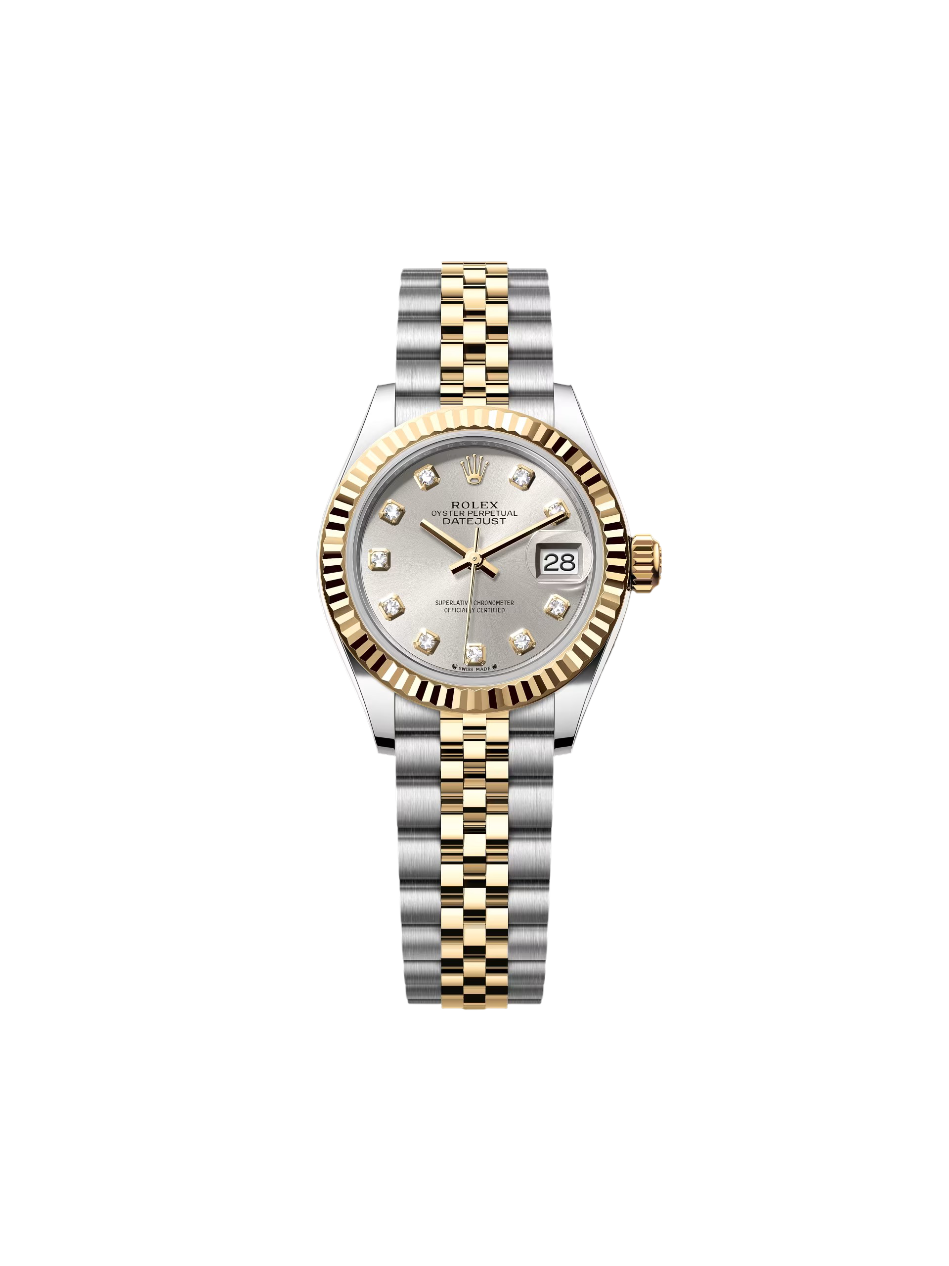 Rolex Lady-Datejust 28mm 279173 Silver Diamond Dial Oyster Bracelet